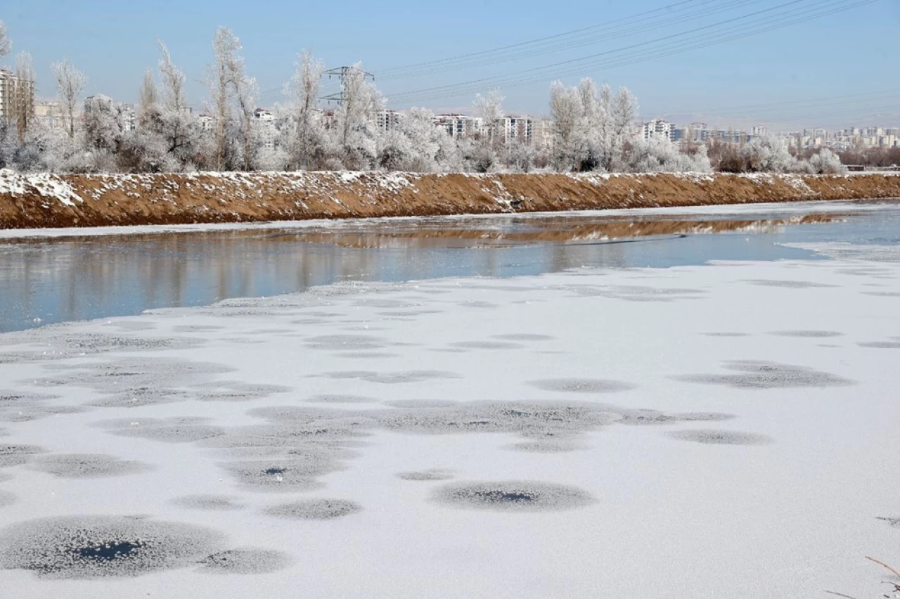 Sivas'ta termometreler eksi 23 dereceyi gördü: Kızılırmak Nehri kısmen dondu