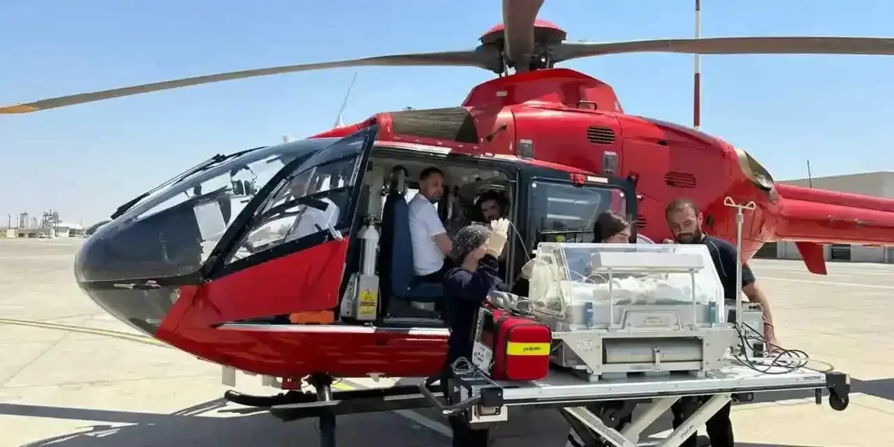 Erken Doğan Bebekte Solunum Yetmezliği Oluştu! Ambulans Helikopter ile Sevk Edildi