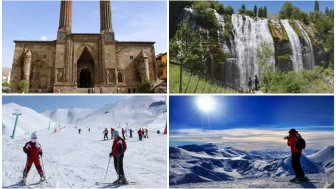 Erzurum'un Tarihi Yapıları Buza İşlendi: 2025 Turizm Başkenti Seçilmişti