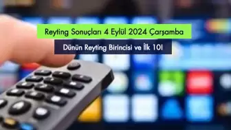 Reyting Sonuçları 4 Eylül 2024: Dünün Reyting Birincisi Kim Oldu?