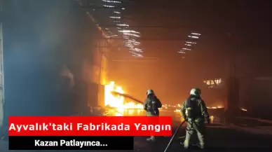 Balıkesir'in Ayvalık İlçesinde Pirina Fabrikasında Yangın!