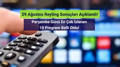 Reyting Sonuçları 29 Ağustos 2024: Dünün Reyting Birincisi Kim Oldu?