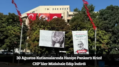 Gaziantep'te 30 Ağustos Kutlamalarında Haniye Pankartı Krizi! CHP'liler Müdahale Edip İndirdi