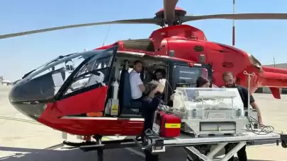 Erken Doğan Bebekte Solunum Yetmezliği Oluştu! Ambulans Helikopter ile Sevk Edildi