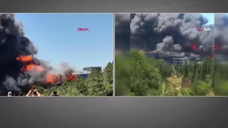 SON DAKİKA: İstanbulda fabrika yangını: Dumanlar gökyüzünü kapladı
