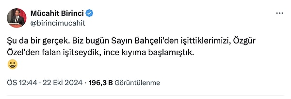 AKP'li Mücahit Birinci'nin paylaşımı 👇