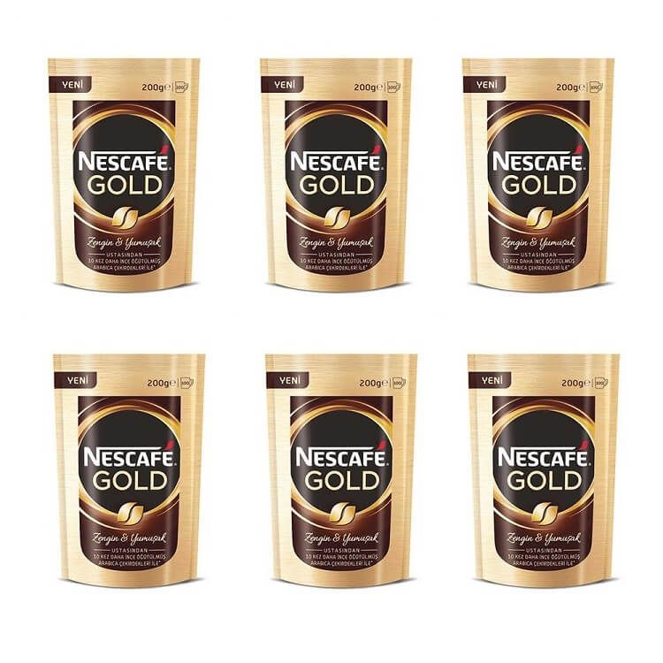 Nescafe Gold Eko 200 Gr x 6 Adet - 1 Koli - Marketpaketi